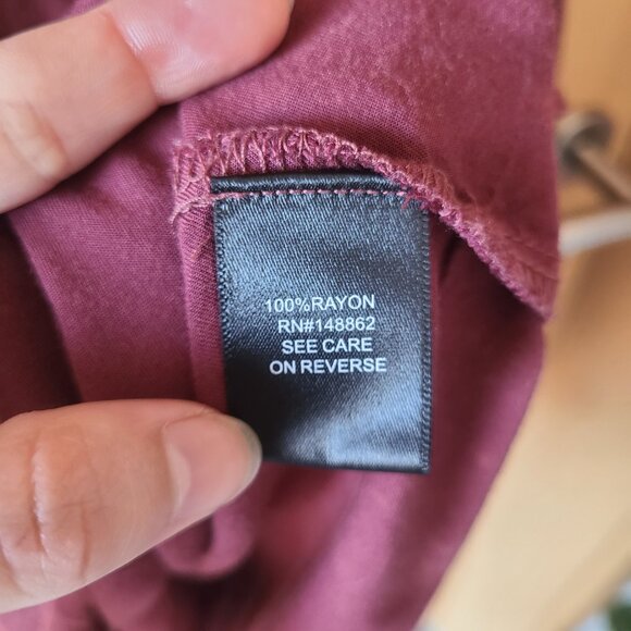 Torrid Lizzie Twill Acid Washed Maroon Button Up Long Sleeve Shirt Women's 2X - Picture 6 of 10